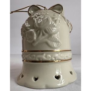 Bell Ornament Crown Accents‎ Off white Glass